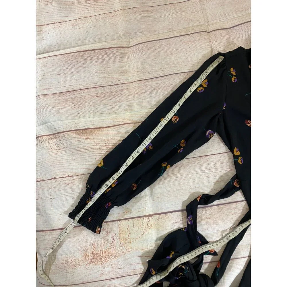 Cabi Women's Black Long Sleeve Floral Divine Dress Fall 2022 - Medium - Picture 12 of 14